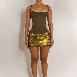 Marsh the Label Gold Mini Skirt